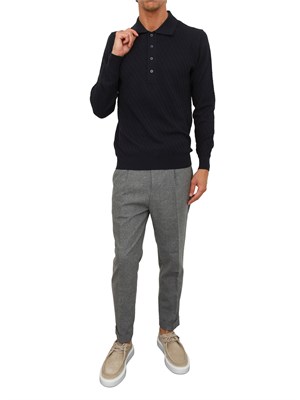 Maglia polo Paolo Pecora in lana blu in UOMO