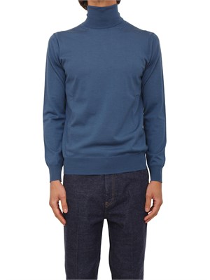Maglia dolcevita Paolo Pecora in lana merino blu in UOMO