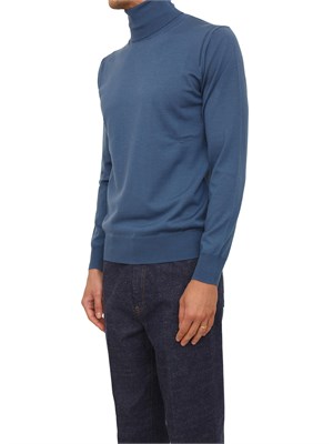 Maglia dolcevita Paolo Pecora in lana merino blu in UOMO