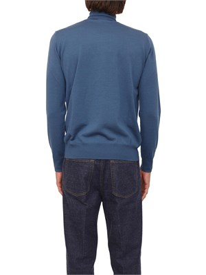 Maglia dolcevita Paolo Pecora in lana merino blu in UOMO