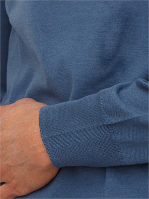Maglia dolcevita Paolo Pecora in lana merino blu in UOMO