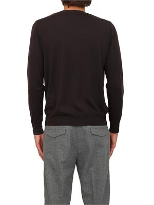 Maglia girocollo Paolo Pecora in lana merino marrone in UOMO