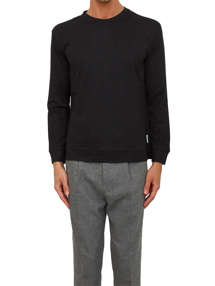 T-shirt girocollo Paolo Pecora in cotone nero