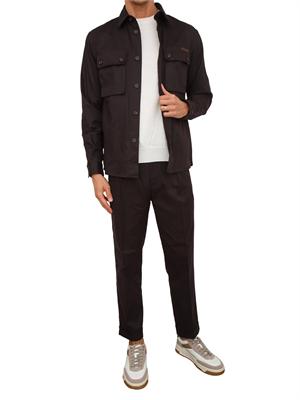 Pantalone chino Paolo Pecora in gabardina marrone con coulisse in UOMO