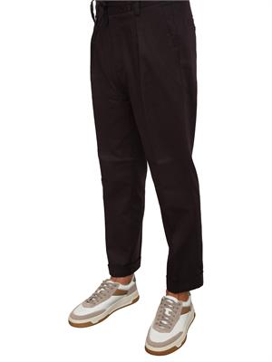Pantalone chino Paolo Pecora in gabardina marrone con coulisse in UOMO