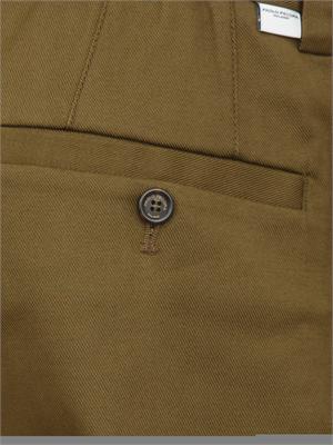 Pantalone chino Paolo Pecora in gabardina verde con coulisse in UOMO