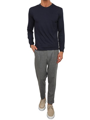 T-shirt girocollo Paolo Pecora in cotone blu in UOMO