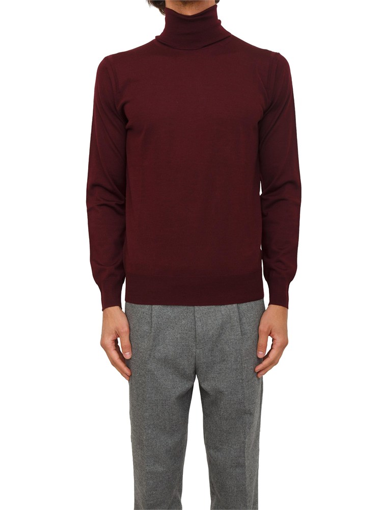 Maglia dolcevita Paolo Pecora in lana merino bordeaux