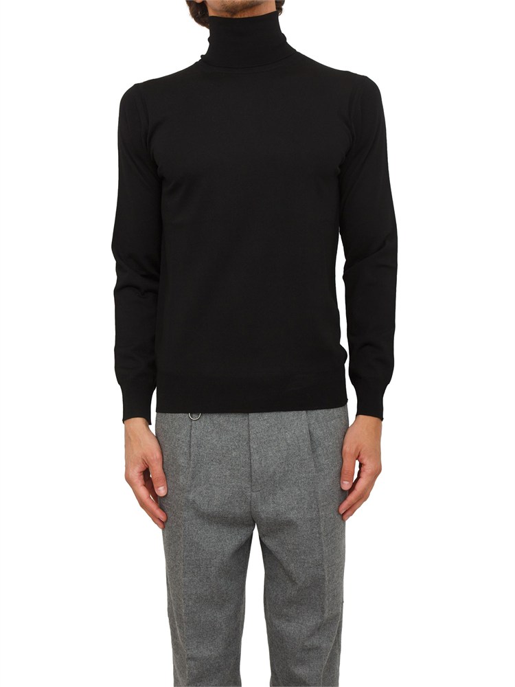 Maglia dolcevita Paolo Pecora in lana merino nera