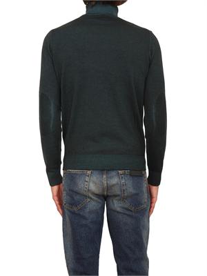 Maglia a collo alto Aiace Galassi in pura lana verde con effetto delavÉ in UOMO