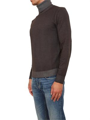 Maglia a collo alto Aiace Galassi in pura lana grigia con effetto delavÉ in UOMO