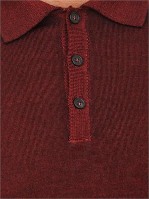 Polo maglia manica lunga Aiace Galassi in pura lana bordeaux in UOMO