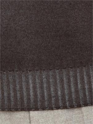 Maglia girocollo Aiace Galassi in pura lana grigio antracite con fondi a costine delavÉ in UOMO