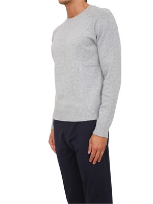 Maglia girocollo Aiace Galassi in lana e cashmere grigio chiaro in UOMO