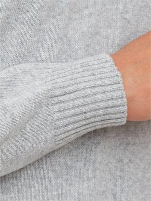 Maglia girocollo Aiace Galassi in lana e cashmere grigio chiaro in UOMO