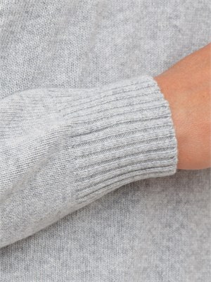 Maglia girocollo Aiace Galassi in lana e cashmere grigio chiaro in UOMO