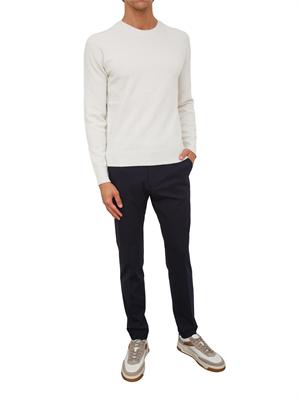 Maglia girocollo Aiace Galassi in lana e cashmere bianco panna in UOMO