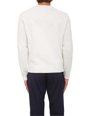Maglia girocollo Aiace Galassi in lana e cashmere bianco panna in UOMO