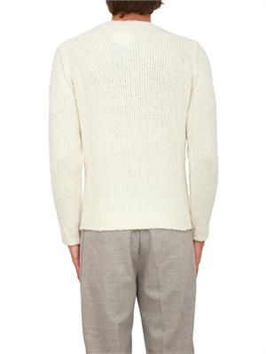 Maglia girocollo Aiace Galassi in misto lana bianca con lavorazione effetto bouclÉ in UOMO