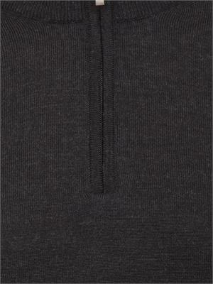 Maglia mezza zip manica lunga Aiace Galassi in pura lana grigia in UOMO