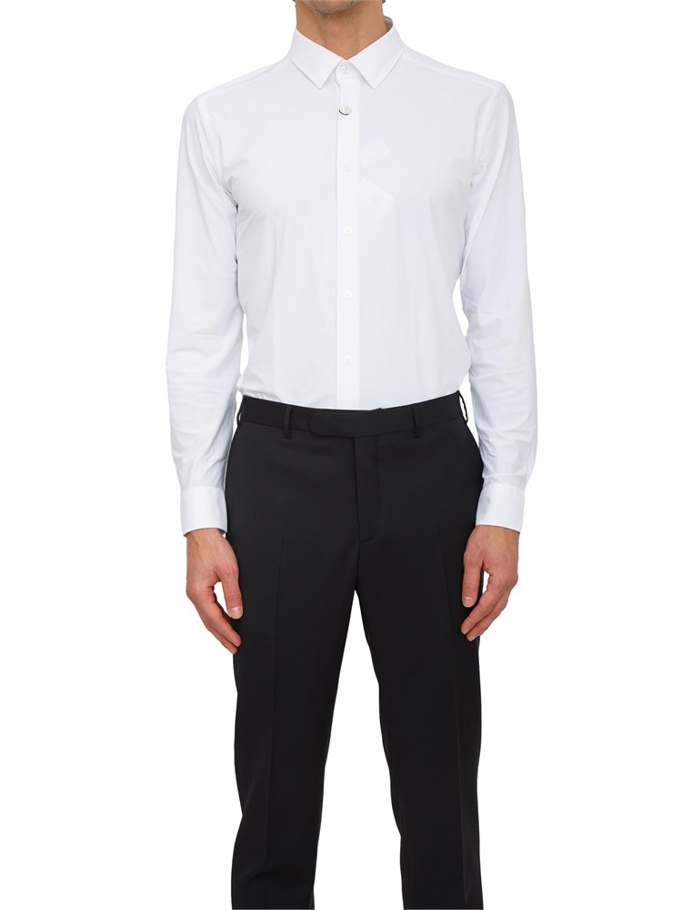 Camicia uomo Corneliani in twill di cotone bianco