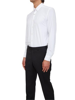 Camicia uomo Corneliani in twill di cotone bianco in UOMO