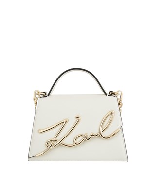 K.LAGERFELD Borsa Karl Lagerfeld in pelle bianca con logo signature in DONNA