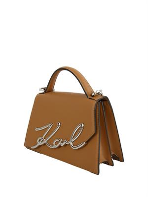 K.LAGERFELD Borsa Karl Lagerfeld in pelle cuoio con logo signature in DONNA
