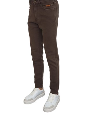 Jeans Siviglia uomo in raso di cotone marrone in UOMO