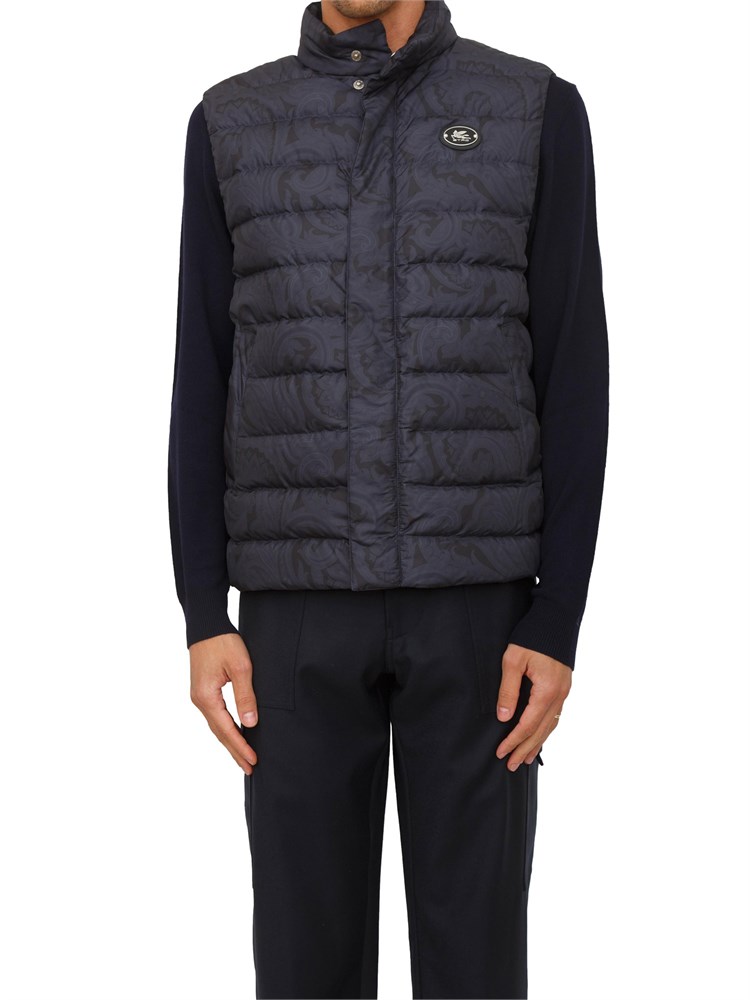 Gilet imbottito Etro uomo in nylon blu stampa Paisley