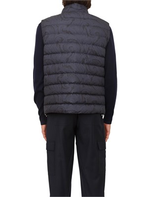 Gilet imbottito Etro uomo in nylon blu stampa Paisley in UOMO