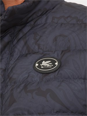 Gilet imbottito Etro uomo in nylon blu stampa Paisley in UOMO