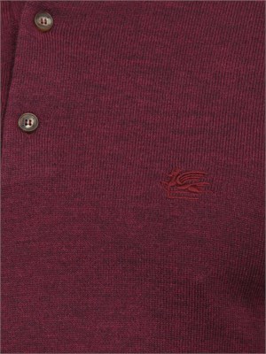 Maglia polo Etro uomo in misto lana bordeaux in UOMO