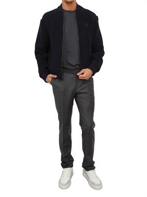 Maglia girocollo Etro uomo in lana grigia con logo in UOMO