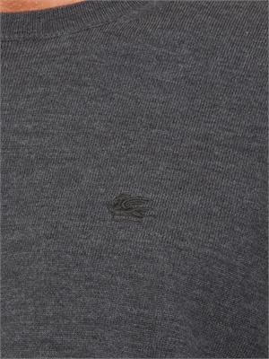 Maglia girocollo Etro uomo in lana grigia con logo in UOMO