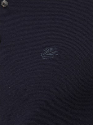 Maglia polo Etro uomo in misto lana blu in UOMO