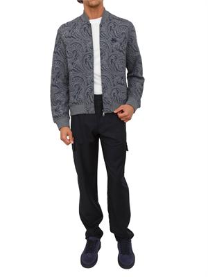 Felpa bomber Etro uomo in tessuto jacquard blu Paisley in UOMO