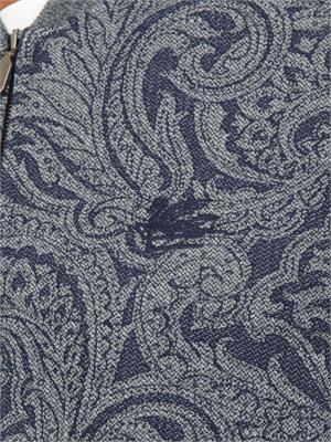 Felpa bomber Etro uomo in tessuto jacquard blu Paisley in UOMO