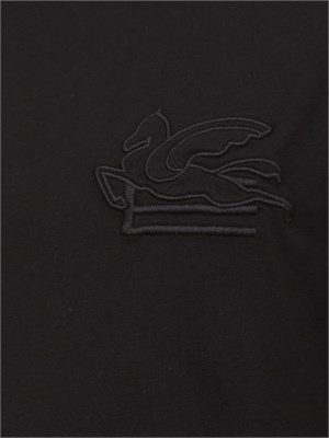 T-shirt girocollo Etro uomo in cotone nero con logo in UOMO