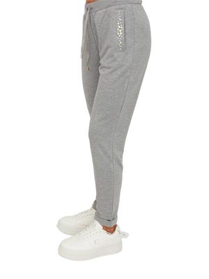 Pantalone tuta Liu Jo donna n viscosa grigia con perle in DONNA