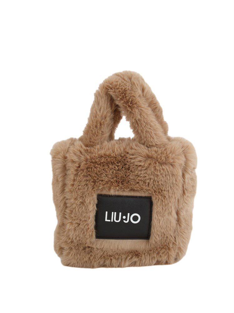 Shopping piccola Liu Jo donna in teddy beige cammello