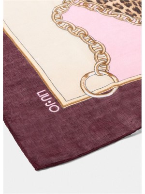 Foulard Liu Jo bordeaux con stampa animalier e catena in DONNA