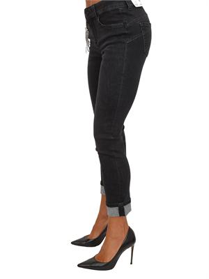 Jeans skinny Liu Jo donna in denim nero con spilla removibile in DONNA