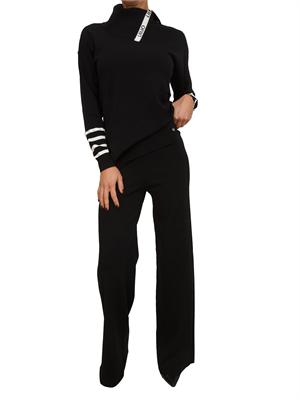 Pantaloni neri Liu Jo donna in maglia di misto viscosa in DONNA