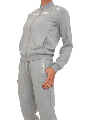 Felpa Liu Jo donna in viscosa grigia con perle in DONNA