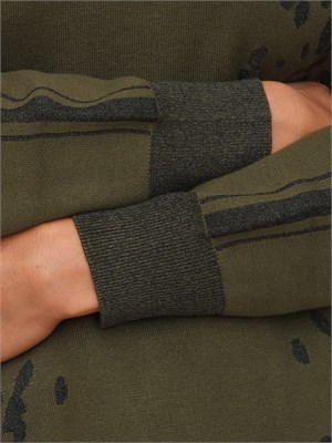 Abito Liu Jo in maglia viscosa e lurex verde motivo animalier in DONNA