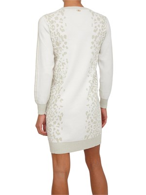Abito Liu Jo in maglia viscosa e lurex avorio motivo animalier in DONNA
