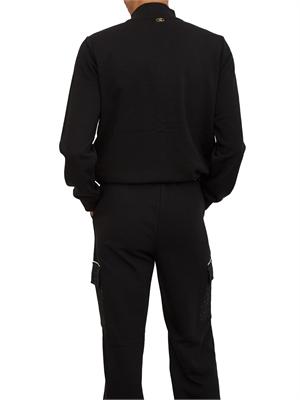 Felpa full zip Liu Jo donna in misto cotone nero con inserti lurex in DONNA