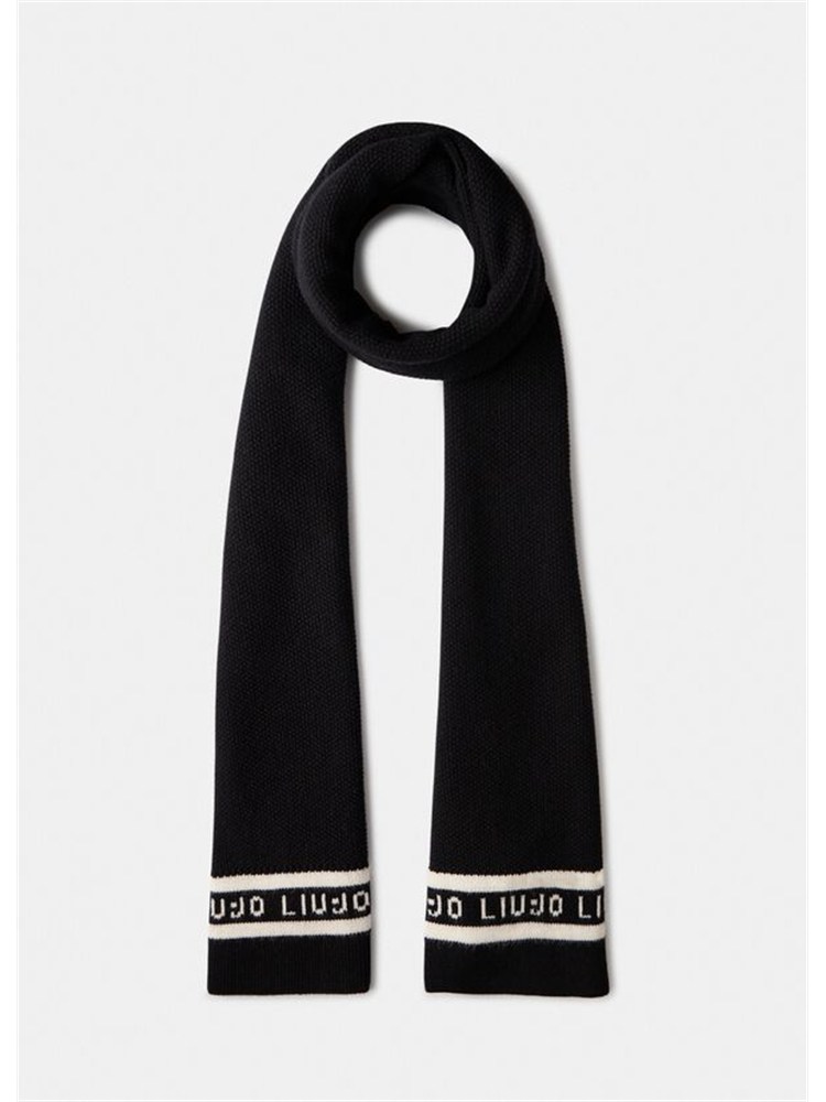Sciarpa Liu Jo donna nera con logo