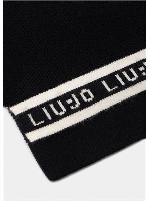 Sciarpa Liu Jo donna nera con logo in DONNA